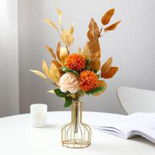 Metal Wire Glass Tube Vase