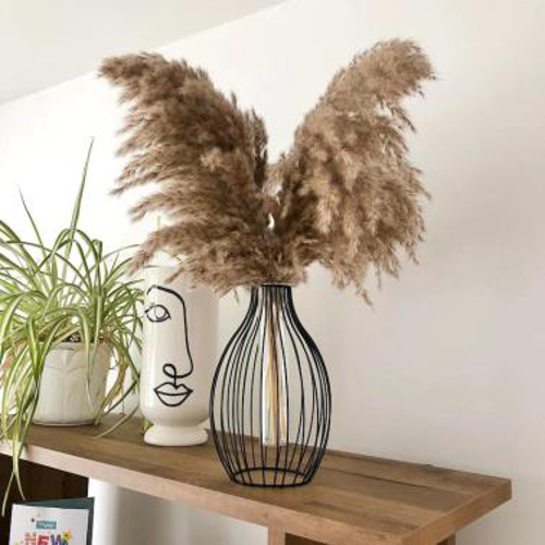 Dome Shape Metal Wire Glass Tube Vase Golden
