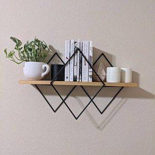 Grista Rombus Decorative Metal Wall Shelf