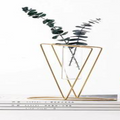 Triangle shape Metal Wire Glass Tube Vase