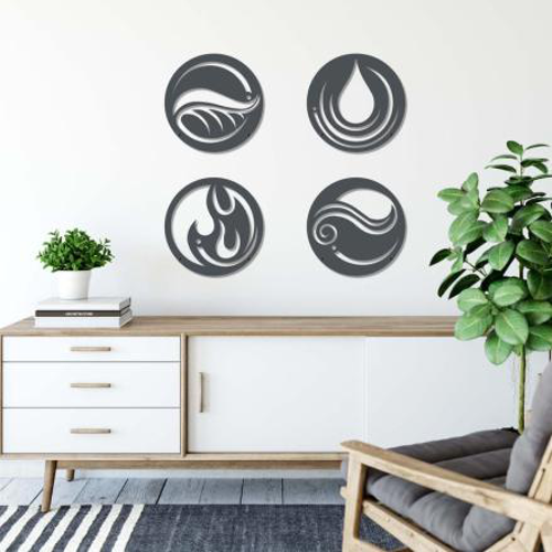 Four Nature Symbol Wall Art